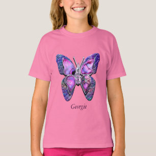 T-shirt Chemise pourpre d'étincelle de papillon
