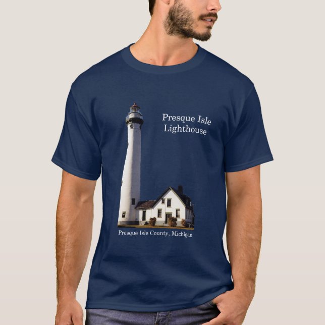 T-shirt Chemise Presque Isle Lighthouse foncé (Devant)