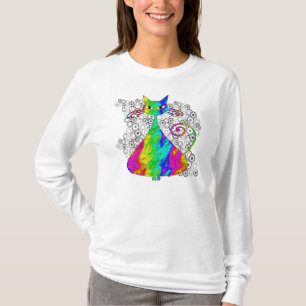 T-shirt Chemise psychédélique Trippy de chat