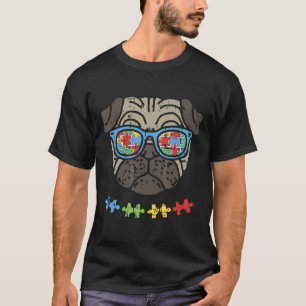T-shirt Chemise Pug de sensibilisation à l'autisme Lunette