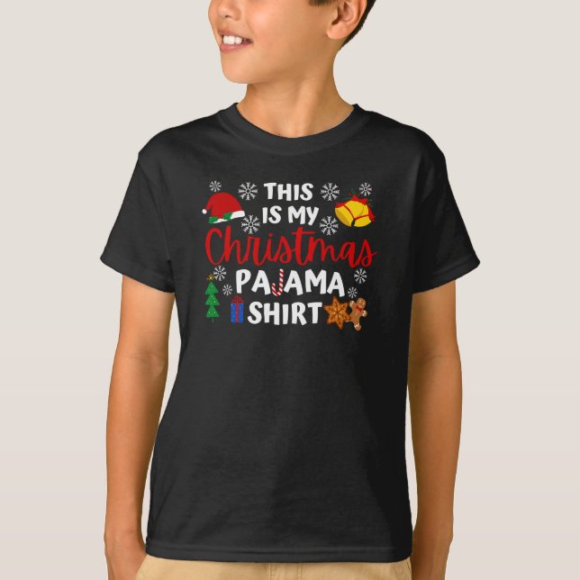 T-shirt Chemise Pyjama de Noël (Devant)