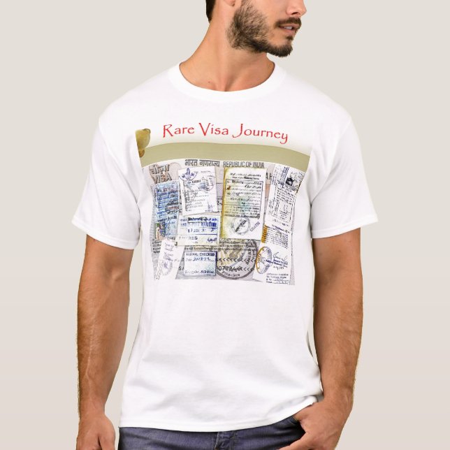 T-shirt Chemise rare de collage de visa de voyage de visa (Devant)