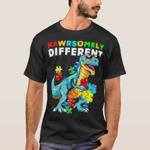 T-shirt Chemise Rawrsomement Différent Dinosaur Dino Autis