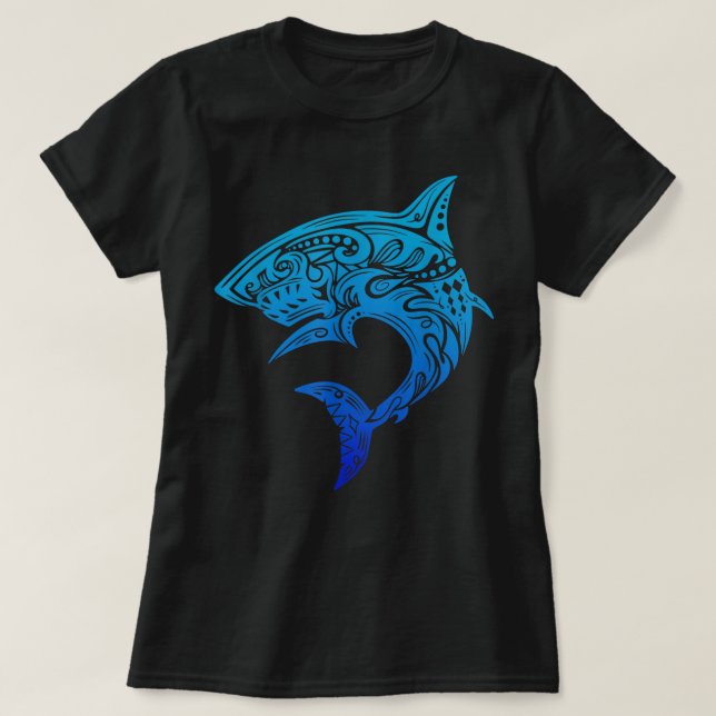 T-shirt Chemise requin, Chemise d'artisanat requin, Gif Am (Design devant)