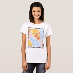 T-shirt Chemise rétro à fleurs pastel pour femmes Sunshine