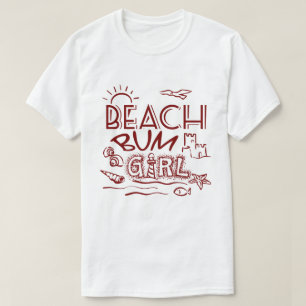 T-shirt Chemise Retro Beach Bum Girl