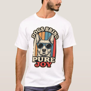 T-shirt Chemise Rétro Chien Lunettes de Soleil Drôles Grav