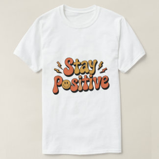 T-shirt Chemise Rétro Groovy Stay Positive – Émoticône Sou