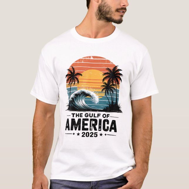 T-shirt Chemise Retro Gulf Of America Est 2025 (Devant)