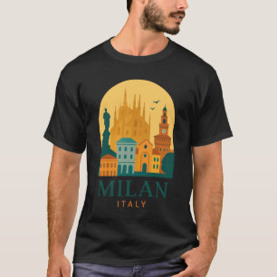 T-shirt Chemise rétro vintage du Duomo de Milan Italie