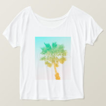 Chemise Retro Vintage Ombre Los Angeles Palm Tree