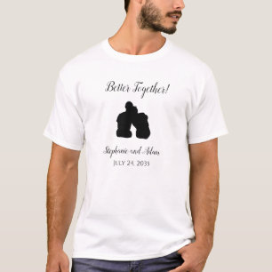 T-shirt Chemise Romantique Meilleur Ensemble Mariage Lune 
