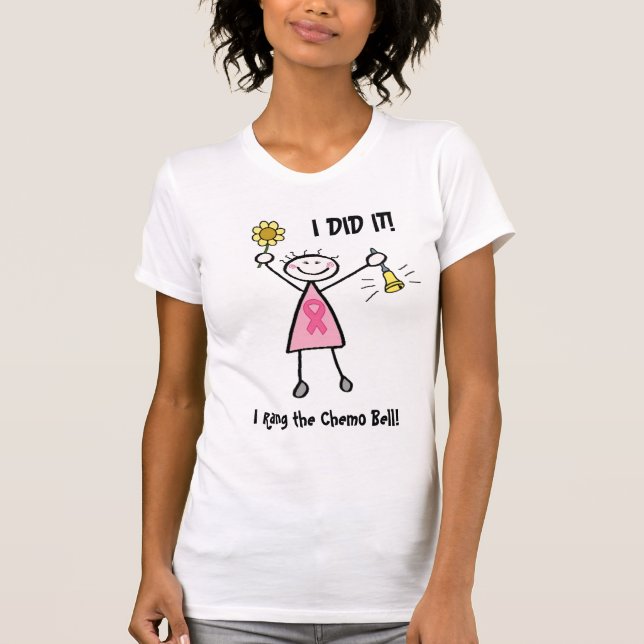 T-shirt Chemise rose de Bell de chimio de ruban (Devant)