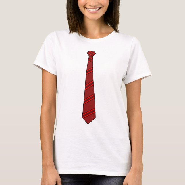 T-shirt Chemise rouge de cravate (Devant)