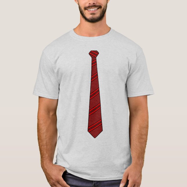 T-shirt Chemise rouge de cravate (Devant)