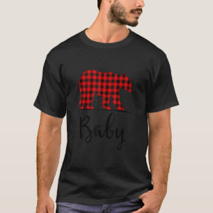 T-shirt Chemise rouge de l'ours de bébé jouant Pyjama Fami