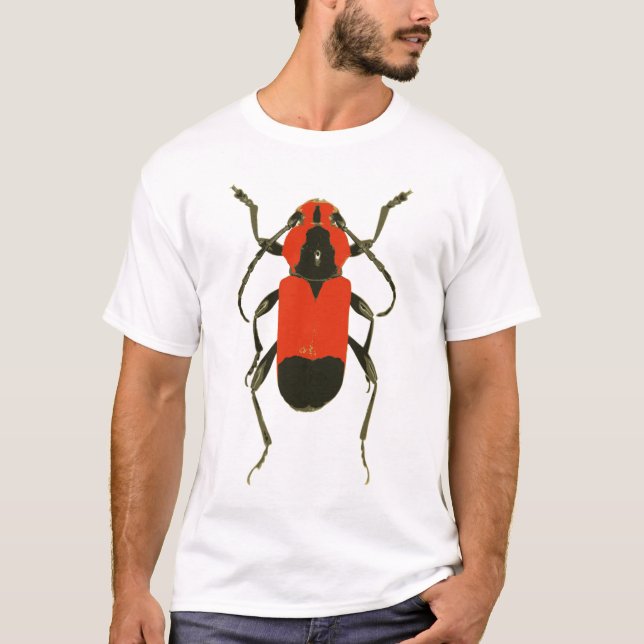 T-shirt Chemise rouge de scarabée (Devant)