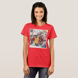 T-shirt Chemise rouge pour femmes Santa Strike