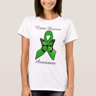 T-shirt Chemise Ruban de la maladie de Lyme avec papillon