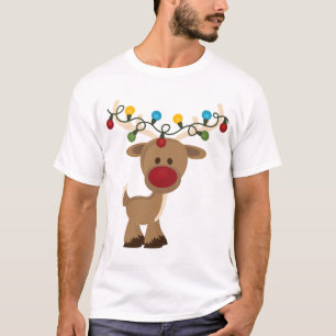 T-shirt Chemise Rudolph_with_Christmas_Lights