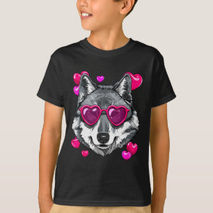 T-shirt Chemise Saint-Valentin Loup Cœur de Loup Visage An