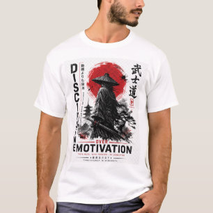 T-shirt Chemise Samouraï Discipline Plutôt que Motivation