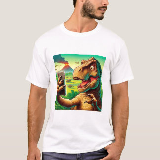 T-shirt Chemise Selfie Dinosaure -Amusante Apparence Dinos