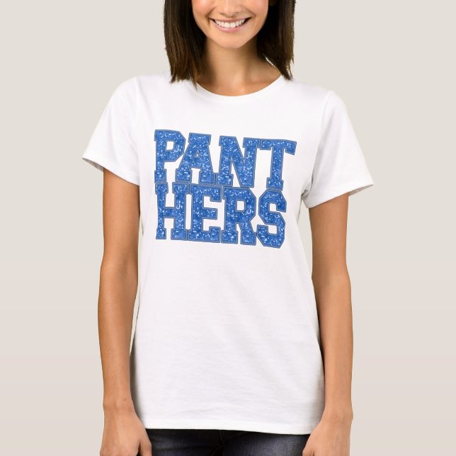 T-shirt Chemise Sequin de la Fierté de l'école Blue Panthe (Devant)