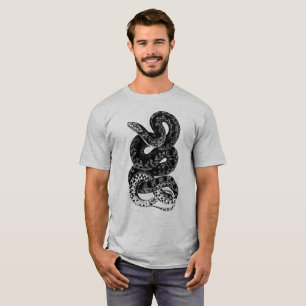 T-shirt Chemise serpent noir et gris pour hommes