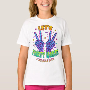 T-shirt Chemise Signe de Paix Squelette Mode de fête d'Hal