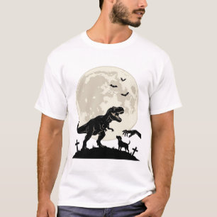 T-shirt Chemise silhouette de cimetière de chien dinosaure