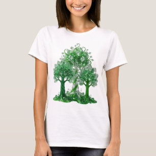 T-shirt Chemise slogan Arbre en verre vert GREEN frappant