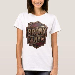 T-shirt Chemise slogan BRONX NY Or fin Sharp