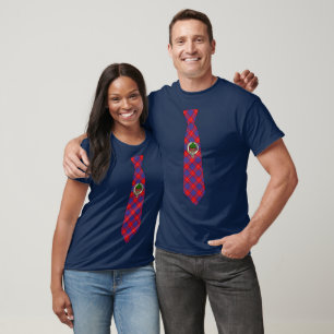 T-shirt Chemise T avec cravate tartan Hamilton et badge