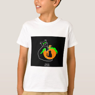 T-shirt Chemise T de base blanche du Citrouille de chat no