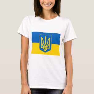 T-shirt Chemise T femme avec drapeau d'Ukraine