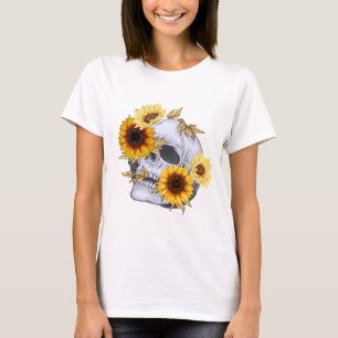 T-SHIRT CHEMISE T FEMME CRÂNE TOURNESOL