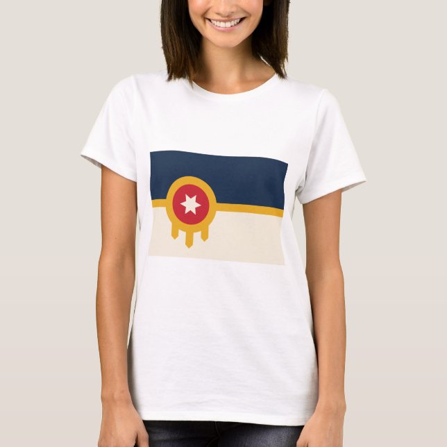 T-shirt Chemise T Femmes avec Drapeau de Tulsa, Oklahoma (Devant)