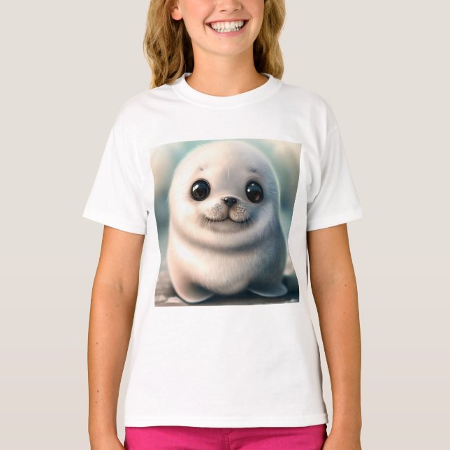 T-shirt Chemise T Sceau mignonne - Chemises Animal mignonn (Devant)