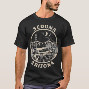 T-shirt Chemise T Sedona Arizona Linocut en détresse Déser