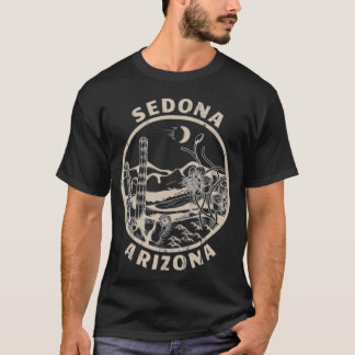 T-shirt Chemise T Sedona Arizona Linocut en détresse Déser
