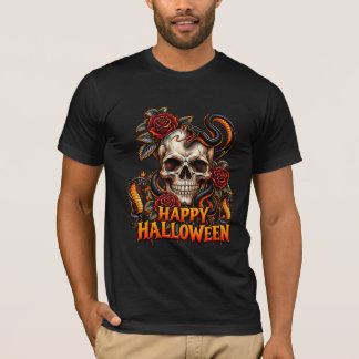 T-shirt Chemise T-Shir crâne serpent gothique Joyeux Hallo