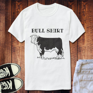 T-shirt Chemise taureau Noir Et Blanc Drôle