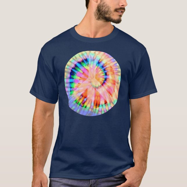T-shirt Chemise teinte par cravate de signe de paix (Devant)