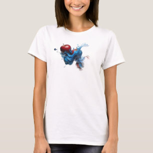 T-shirt Chemise tendance bleu abstrait pomme audacieuse