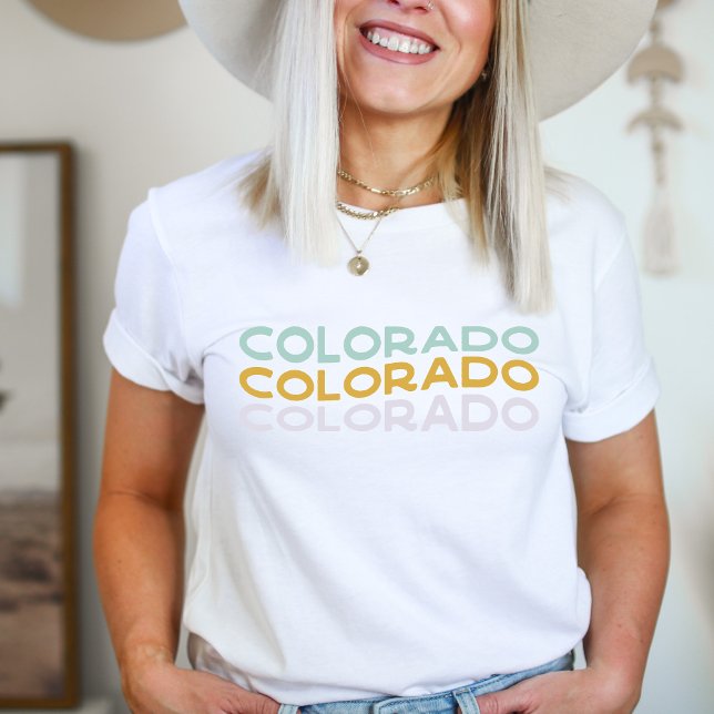 T-shirt Chemise texte Super Wavy du Colorado (Colorado, Groovy, Wavy Text, Colorado Vibes, Mountain Chic, Retro Style, Rocky Mountains, Colorado L)