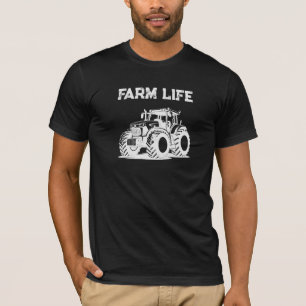 T-shirt Chemise tracteur de vie à la ferme Tee sombre vie