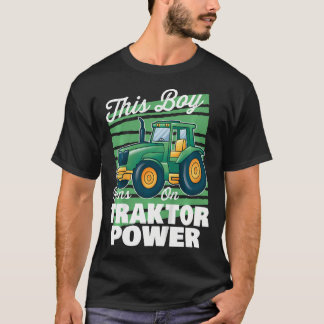 T-shirt Chemise tracteur pour enfants Ce garçon fonctionne