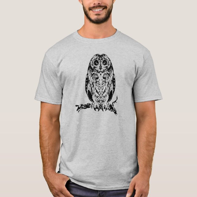 T-shirt Chemise tribale abstraite de hibou (Devant)