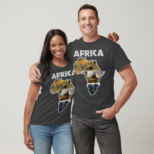 T-shirt Chemise trio de la carte de la faune africaine